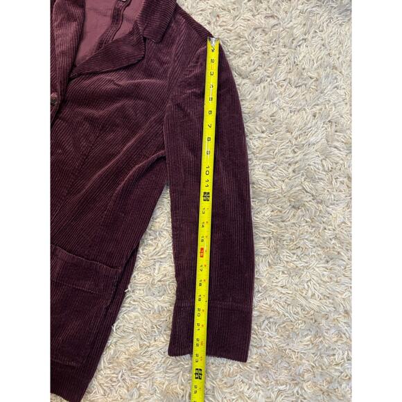 J Jill Jacket Womens sz M burgundy Corduroy Blazer Button Up Coat - Picture 8 of 10
